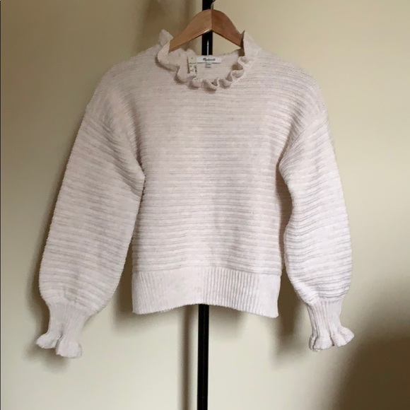 Madewell Ruffle-neck Pullover Sweater - Picture 6 of 8
